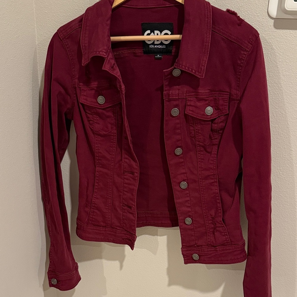 GBG Los Angeles Deep Red Jean Jacket